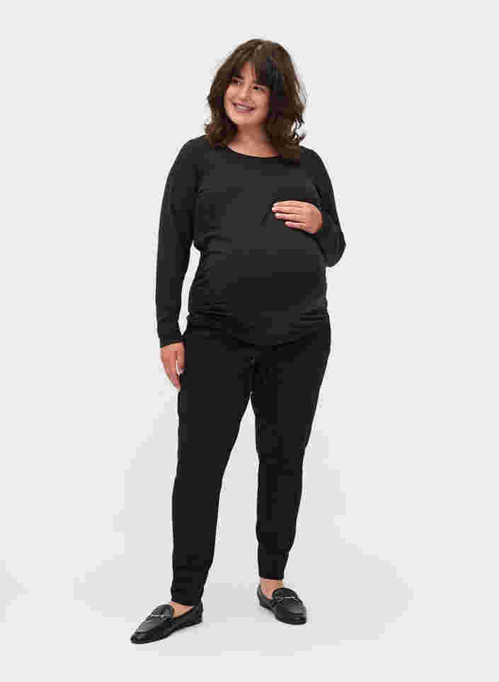 Basics Schwangerschaftsbluse mit langen Ärmeln, Black, Model image number 2