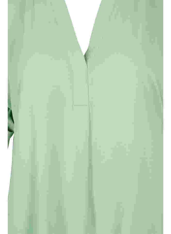 Kurzärmelige Bluse mit V-Ausschnitt, Black, Packshot image number 2