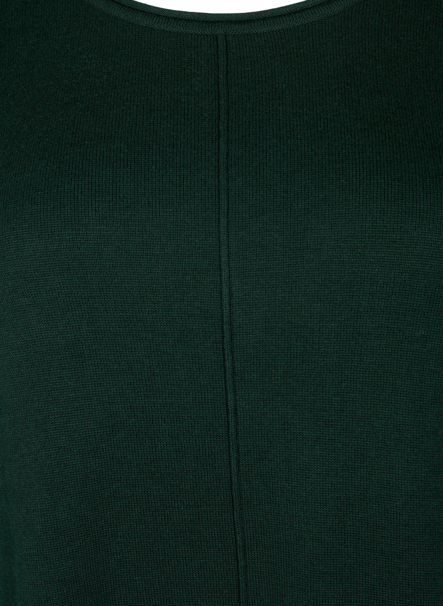 Zizzi Gestrickte Bluse aus Baumwoll-Viskose-Mischung, Gr&uuml;n, Packshot image number 2