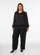 Gestreifte Bluse in Ballonform, Schwarz, Model image number 1