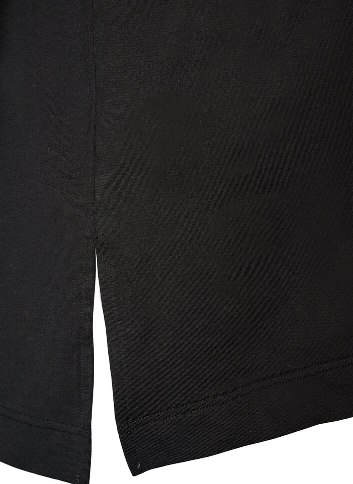 Aktiv-T-Shirt mit lockerer Passform und aufgesticktem Statement, Schwarz, Packshot image number 3