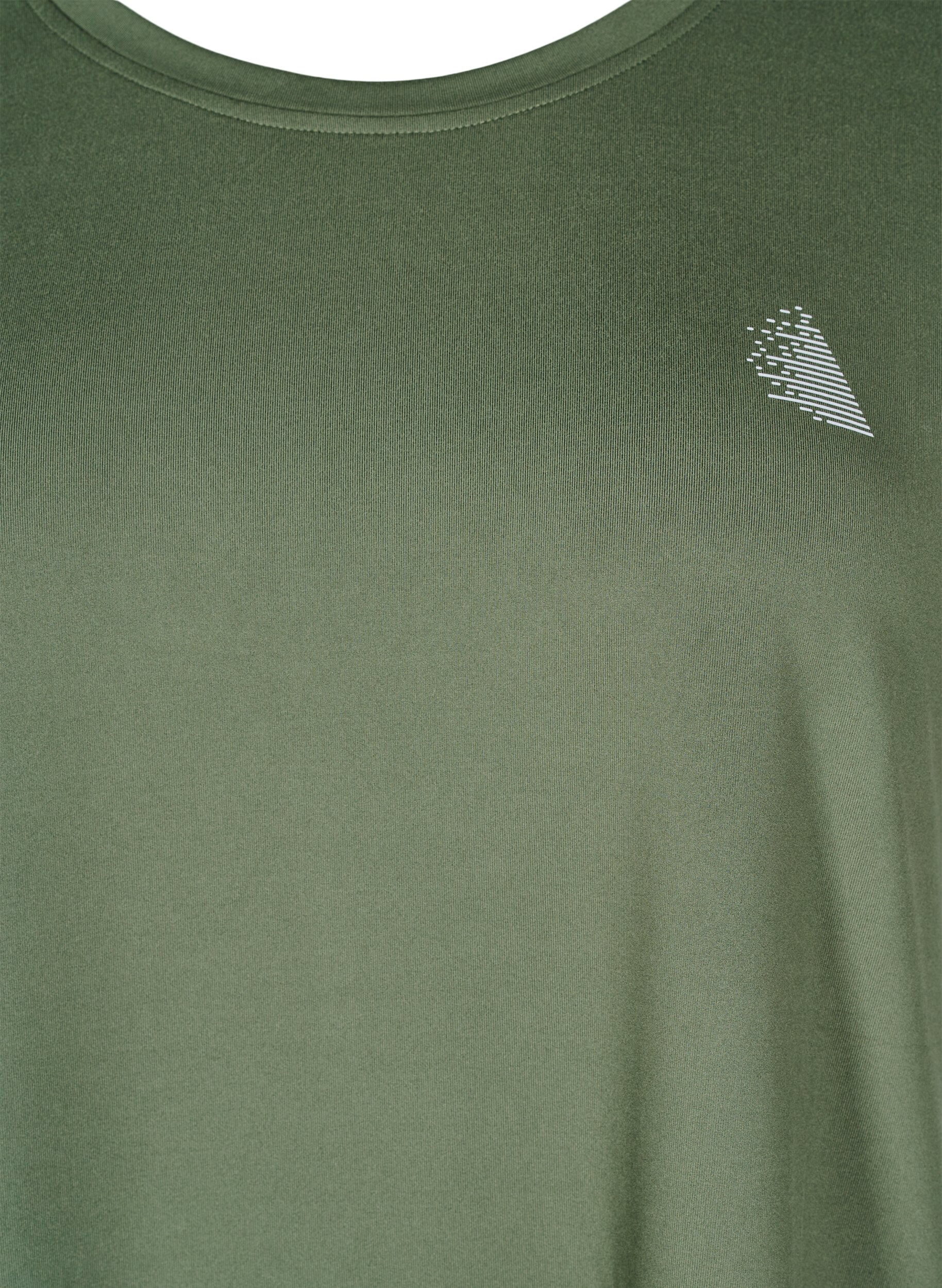 Zizzi Einfarbiges Trainings-T-Shirt, Gr&uuml;n, Packshot image number 2