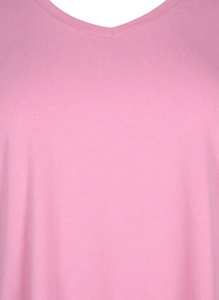Einfarbiges basic T-Shirt aus Baumwolle, Rosebloom, Packshot image number 2