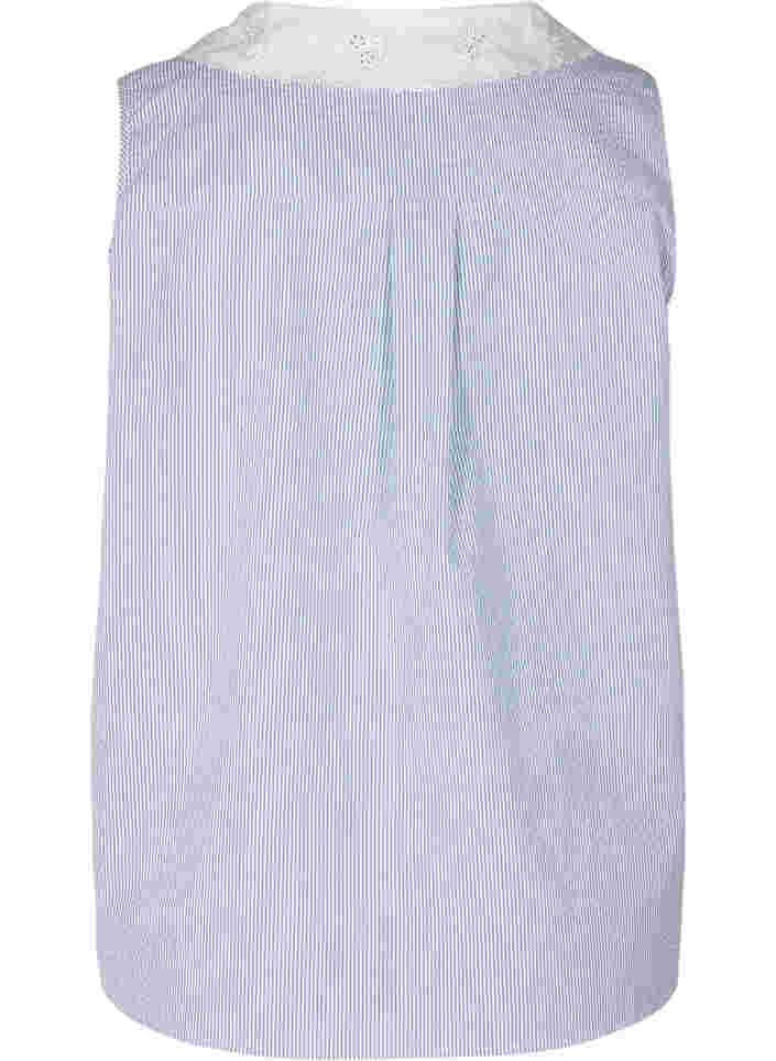 Gestreifte ärmellose Hemdbluse mit Kragen, Marlin, Packshot image number 1