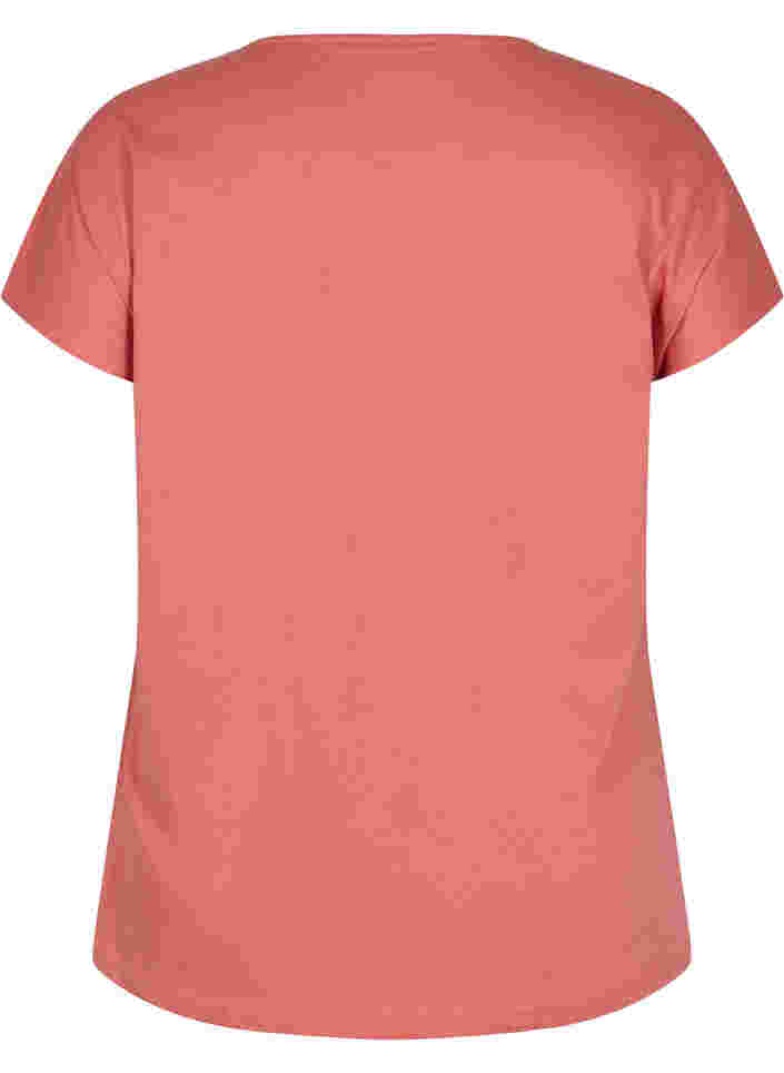 T-Shirt aus Baumwolle mit Printdetails, Faded RoseMel feath, Packshot image number 1