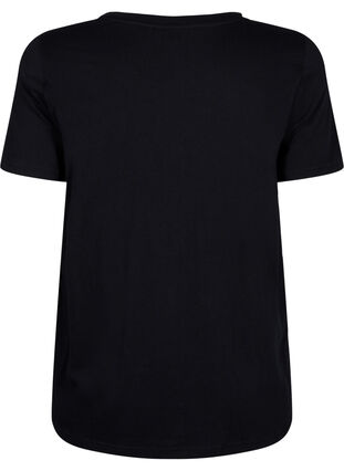 T-Shirt mit Text-Motiv, Black W. Rhinestones, Packshot image number 1