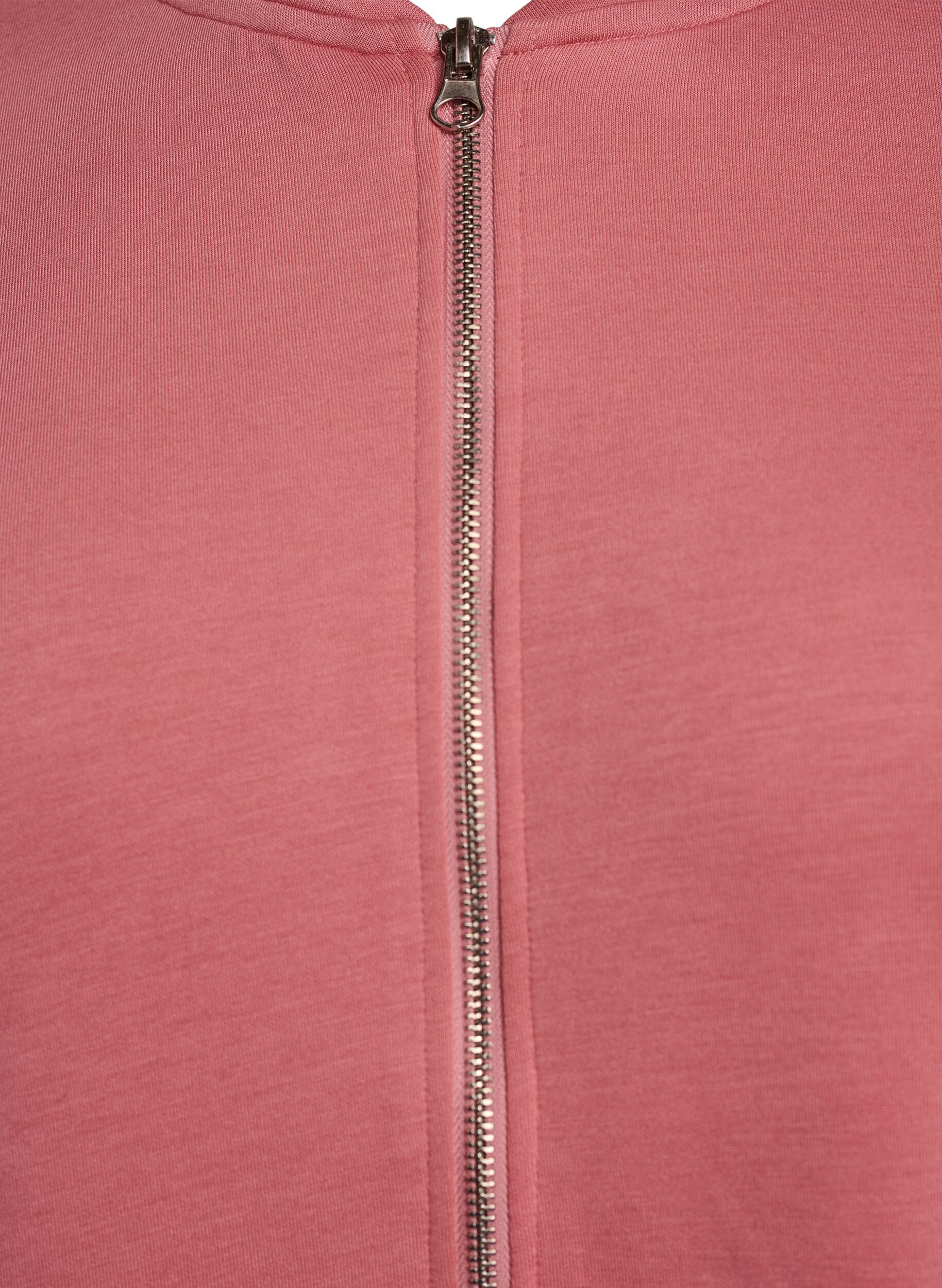 Zizzi Bomber-Cardigan mit Rei&szlig;verschluss, Rot, Packshot image number 2