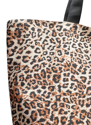 Canvas Strandtasche mit Reißverschluss, Leopard Print, Packshot image number 2