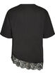 T-Shirt mit asymmetrischem Spitzensaum, Schwarz, Packshot image number 1