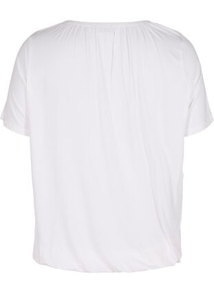 Kurzarm T-Shirt aus Viskose mit Gummibund, Bright White, Packshot image number 1