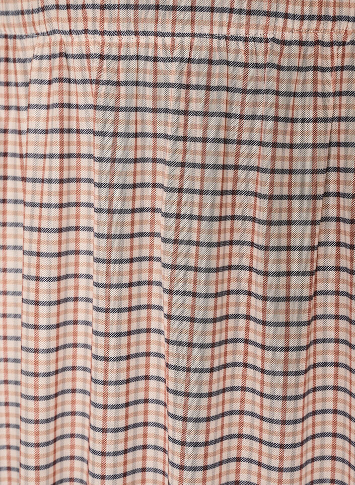 Karierter Midi-Rock aus Mesh, Beige, Packshot image number 2