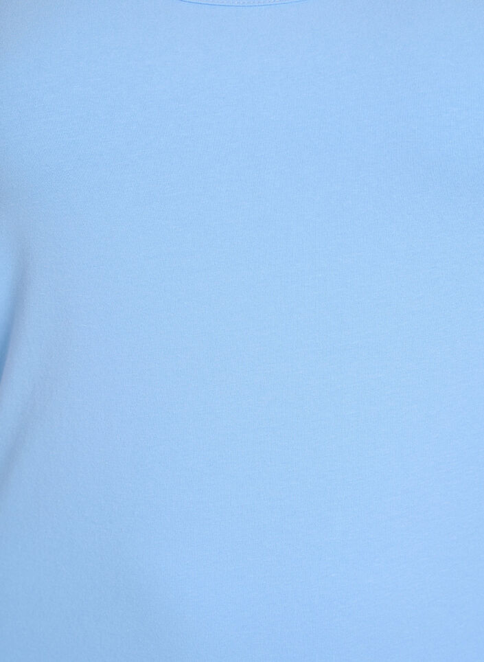 Einfarbiges basic Top aus Baumwolle, Blau, Packshot image number 2