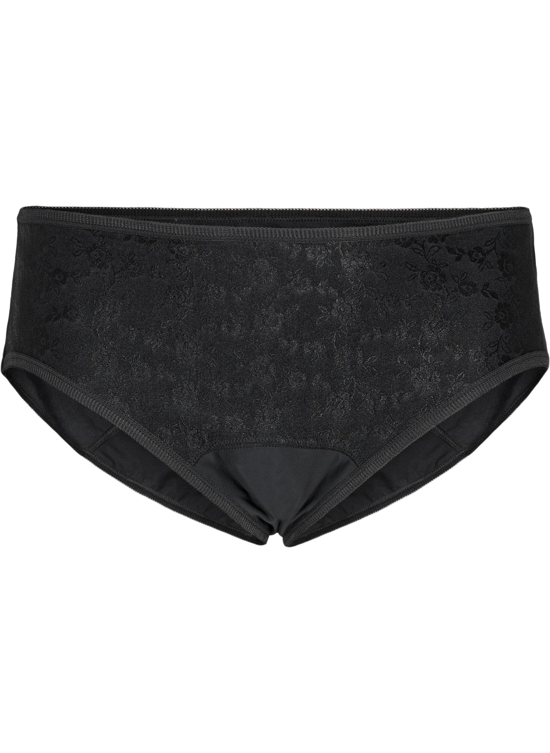 Zizzi Periodenslip mit Spitze, Black/lace, Packshot image number 0
