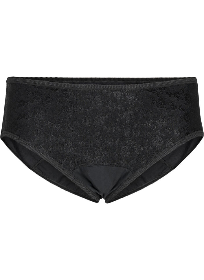 Periodenslip mit Spitze, Black/lace, Packshot image number 0