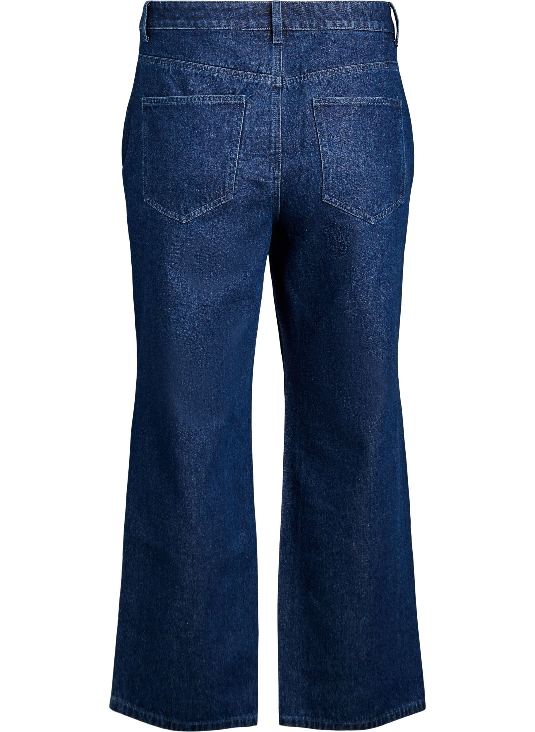 Zizzi Wide-Leg-Jeans mit Nieten und hoher Taille, Blau, Packshot image number 1