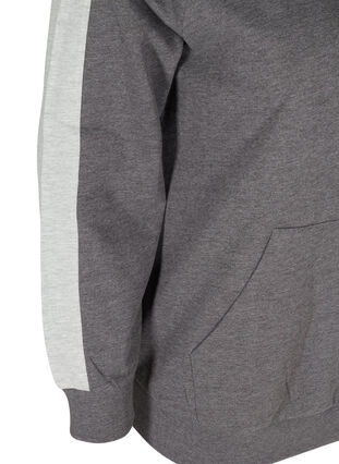 Sweatshirt mir Kapuze und Tasche, Dark Grey Melange, Packshot image number 3