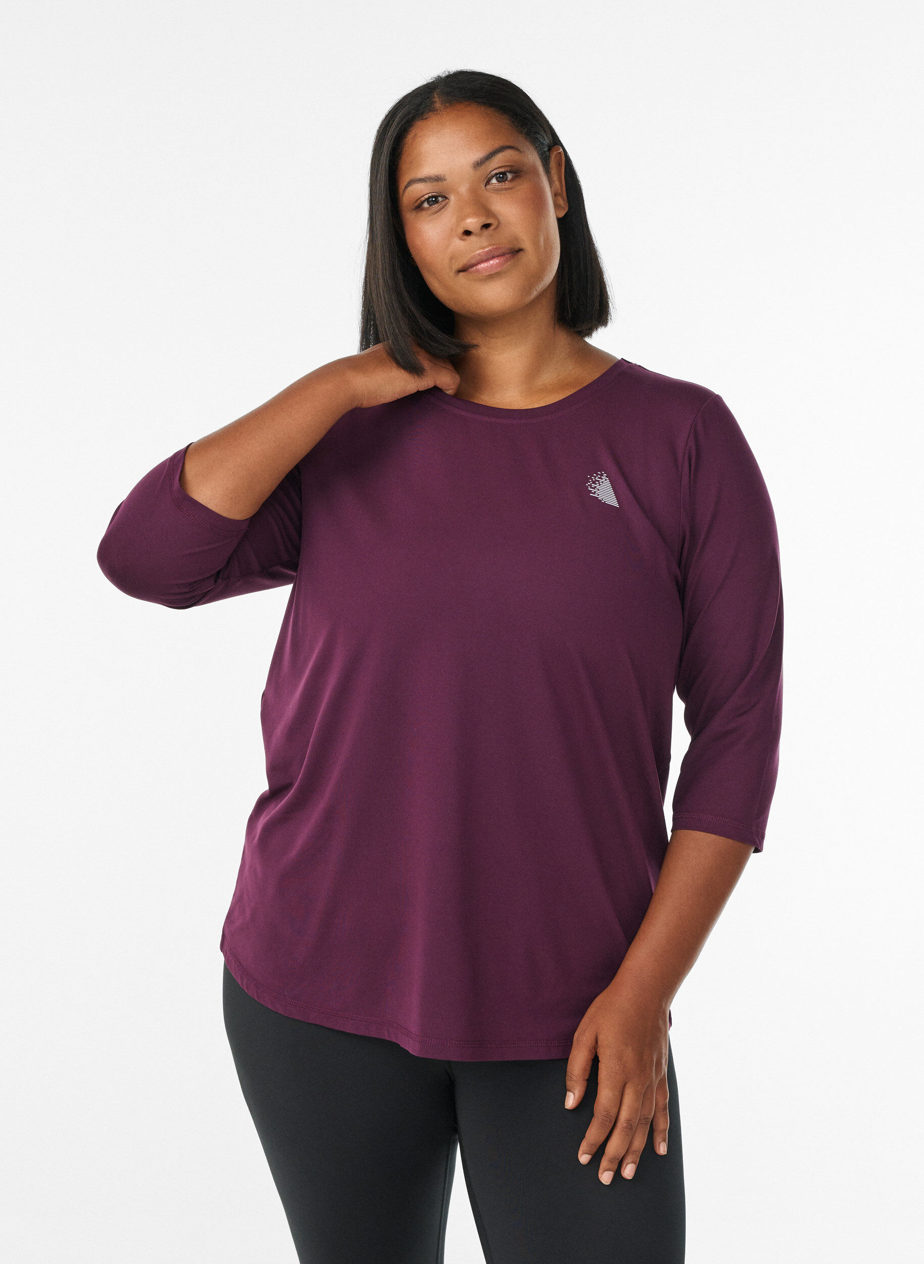ZizziTrainingsshirt mit 3/4-&Auml;rmeln, Lila, Model image number 0