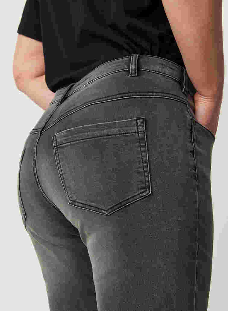 Super Slim Amy Jeans mit hoher Taille, Dk Grey Denim, Model image number 3