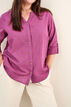 Baumwollbluse mit V-Ausschnitt, Rot, Model image number 4