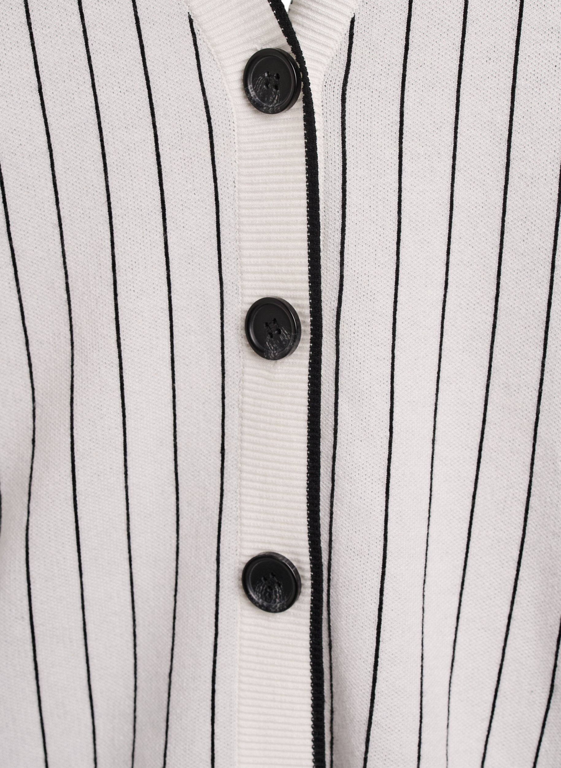 Zizzi Strickjacke mit Streifen und Motiv auf dem R&uuml;cken, Wei&szlig;, Packshot image number 2