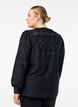 Langärmelige Bluse mit Lochstickerei, Schwarz, Model image number 2