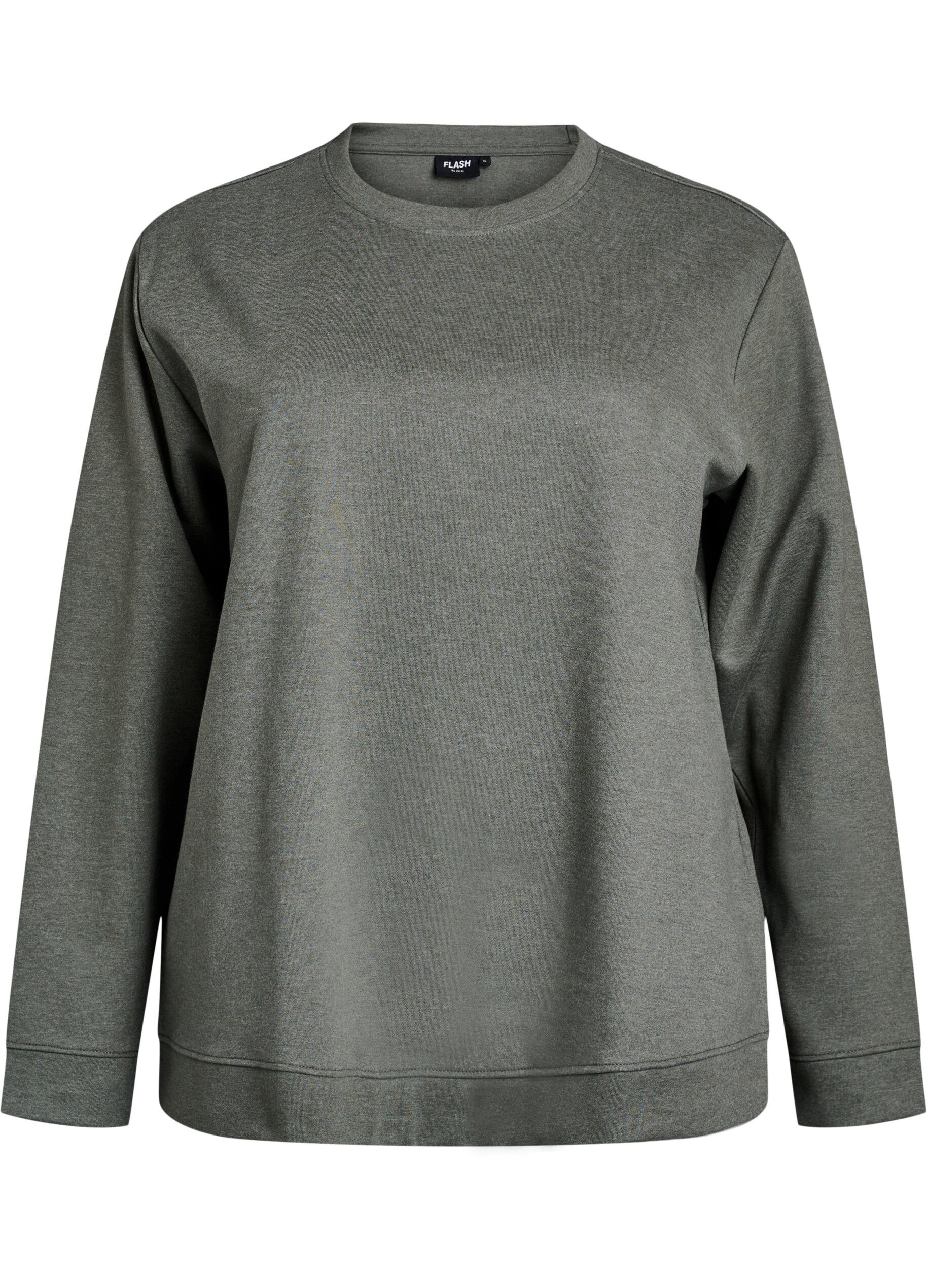 Zizzi FLASH - Sweatshirt mit Rundhalsausschnitt, Gr&uuml;n, Packshot image number 0
