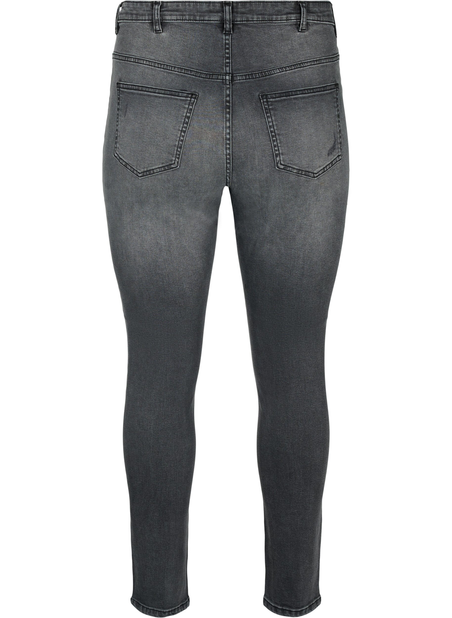 Zizzi Eng anliegende Jeans mit Schlitzen, Grey Denim, Packshot image number 1