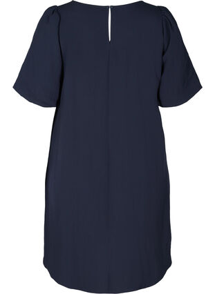 Kurzarm Kleid aus Viskose mit A-Linie, Night Sky, Packshot image number 1