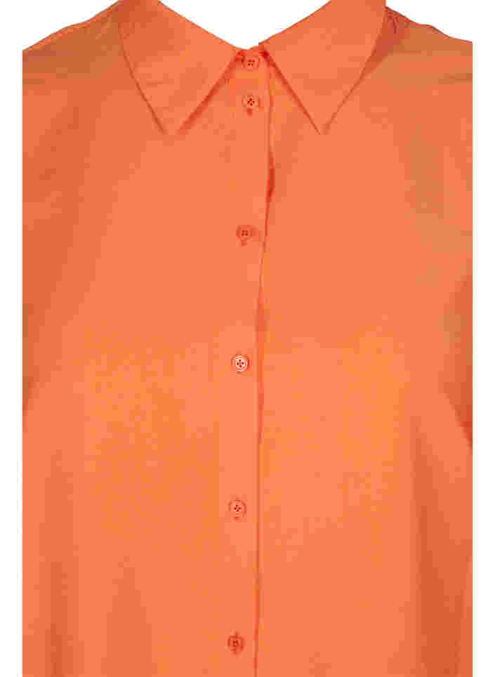 Lange Hemdbluse aus Viskose, Celosia Orange, Packshot image number 2