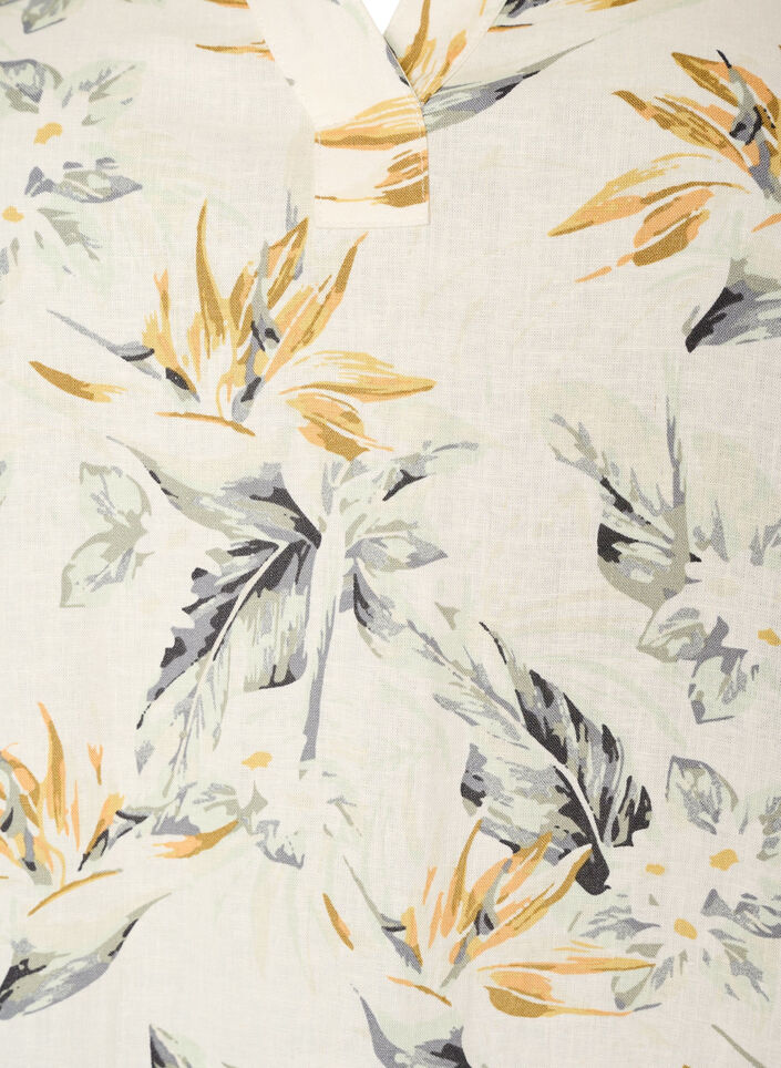 Midikleid aus Leinen und Viskose mit 1/2-&Auml;rmeln, Wei&szlig;, Packshot image number 2