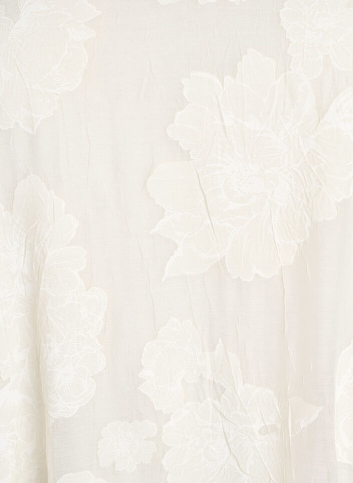 Midikleid mit Blumenprint und transparenten 3/4-&Auml;rmeln, Beige, Packshot image number 2