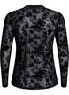Meshbluse mit Blumenmuster, Schwarz, Packshot image number 1