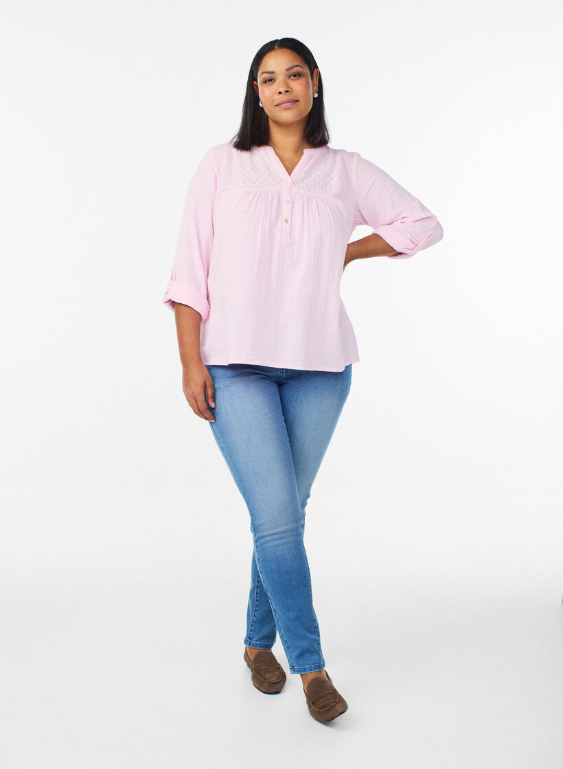 Slim Fit Emily Jeans mit normaler Taillenh&ouml;he, Blau, Model image number 0