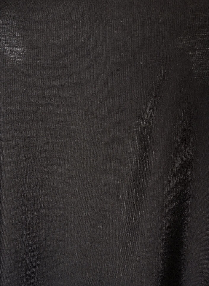 Gl&auml;nzende Tunika mit V-Ausschnitt und 3/4-&Auml;rmeln, Schwarz, Packshot image number 2