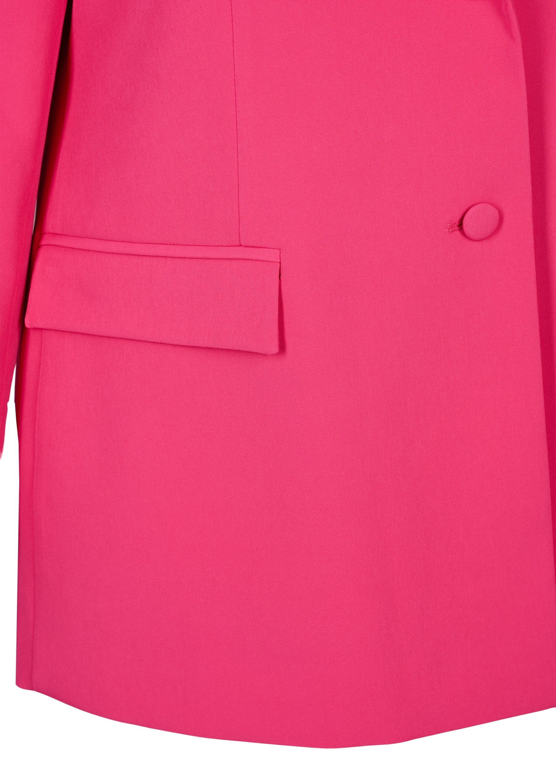 Zizzi Klassischer Blazer mit Knopfverschluss, Pink Yarrow, Packshot image number 3