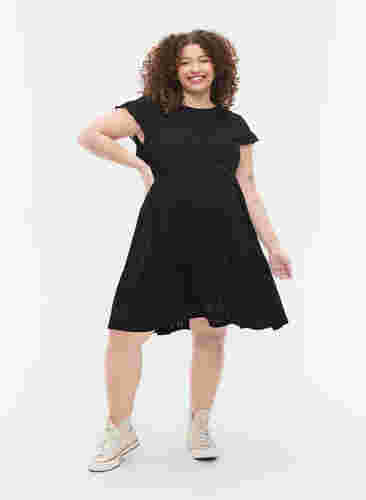 Schwangerschaftskleid aus Broderie anglaise mit Stillfunktion, Black, Model image number 3