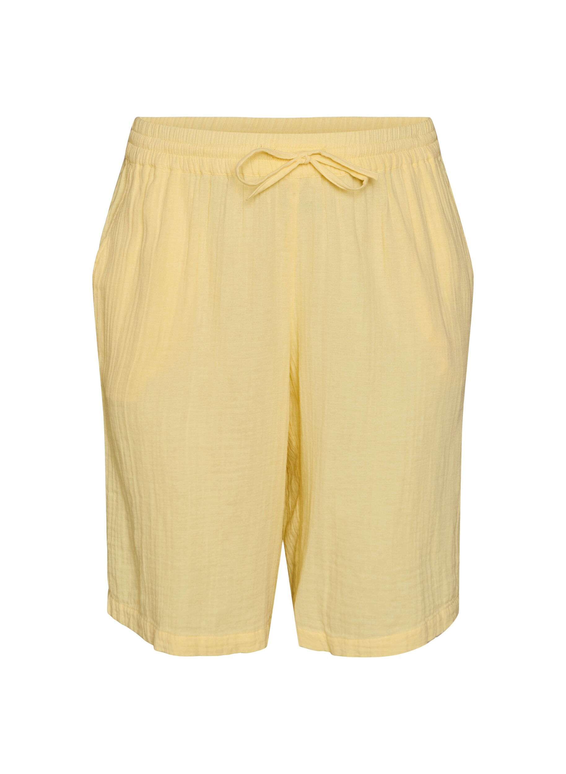 Lockere Shorts aus Baumwollmusselin mit hoher Taille