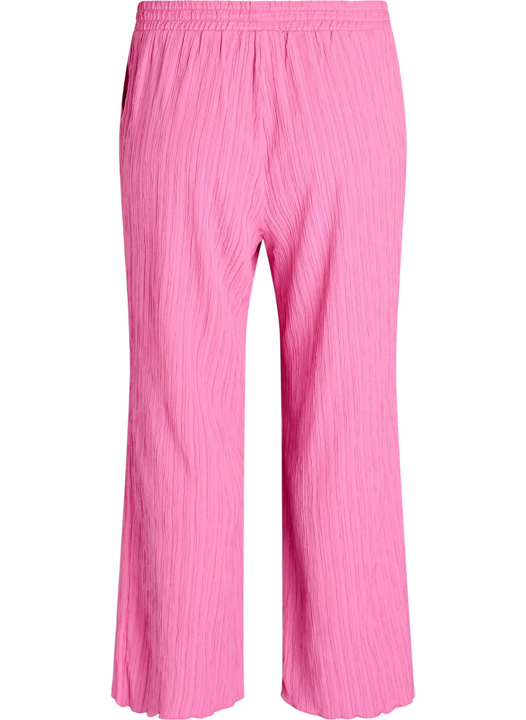 Zizzi FLASH - Hoch taillierte Hose mit weitem Bein, Pink, Packshot image number 1