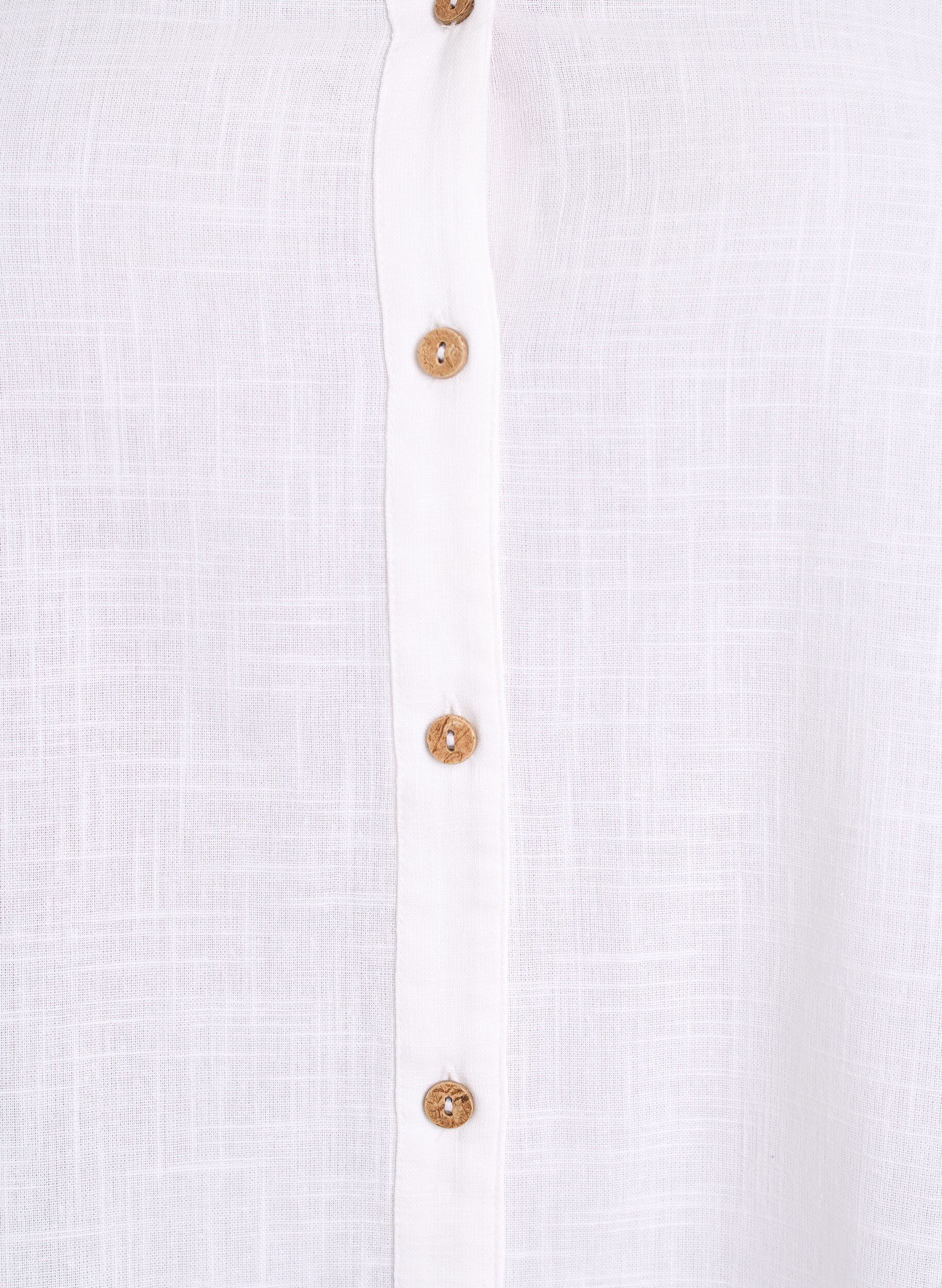 Zizzi Hemdbluse aus Baumwolle mit V-Ausschnitt, Wei&szlig;, Packshot image number 2