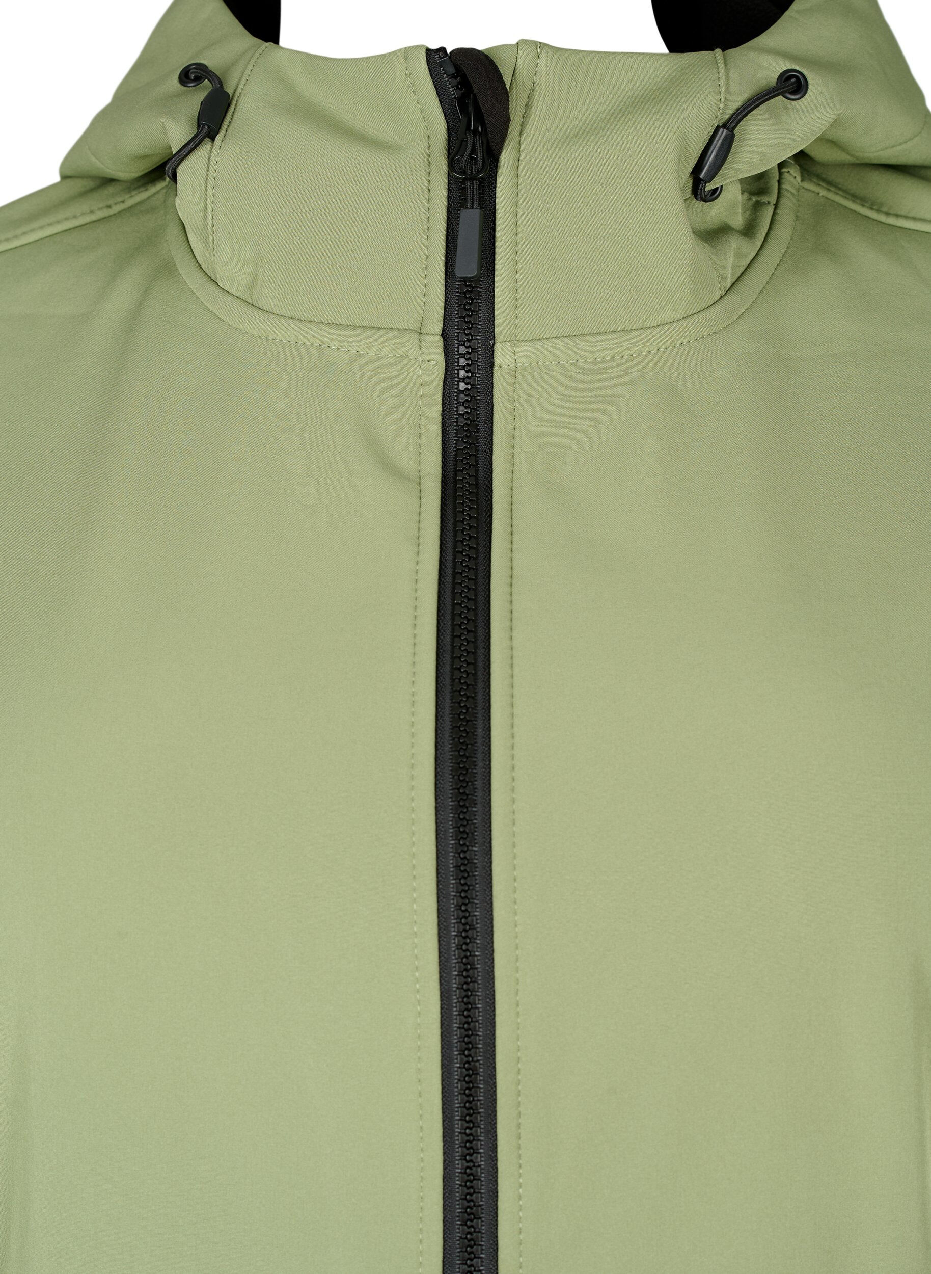 Zizzi Kurze Softshell-Jacke mit Taschen, Oil Green, Packshot image number 2