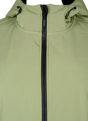 Kurze Softshell-Jacke mit Taschen, Oil Green, Packshot image number 2