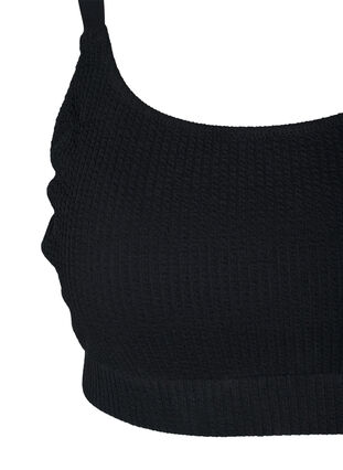 Bikini-Top mit Crêpe-Struktur, Black, Packshot image number 2