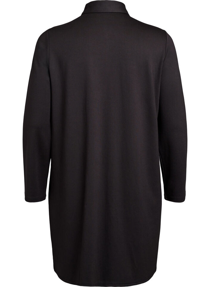 Hemdblusenkleid mit Zierknöpfen, Schwarz, Packshot image number 1