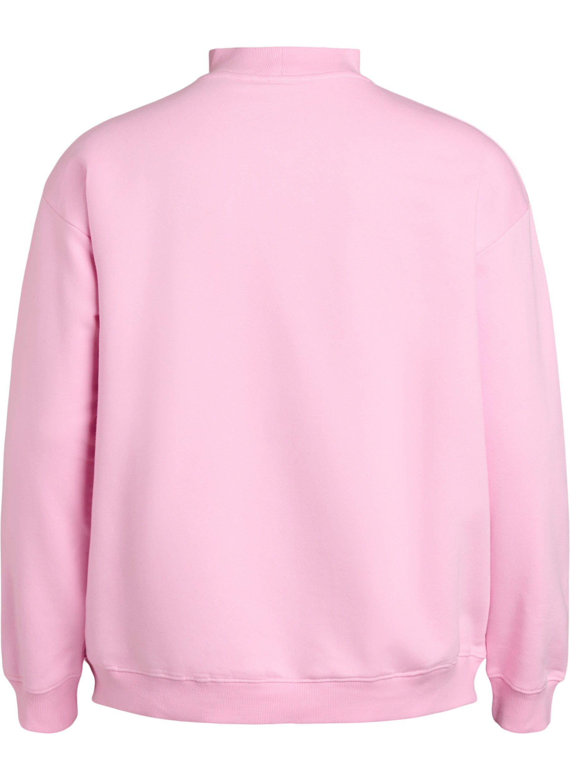 Zizzi Sweatshirt mit hohem Kragen und langen &Auml;rmeln, Pink, Packshot image number 1