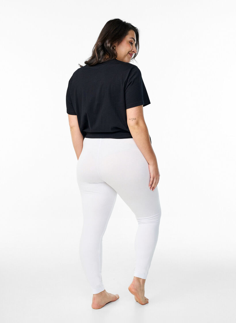 Basic Leggings aus Viskose, Weiß, Model image number 2
