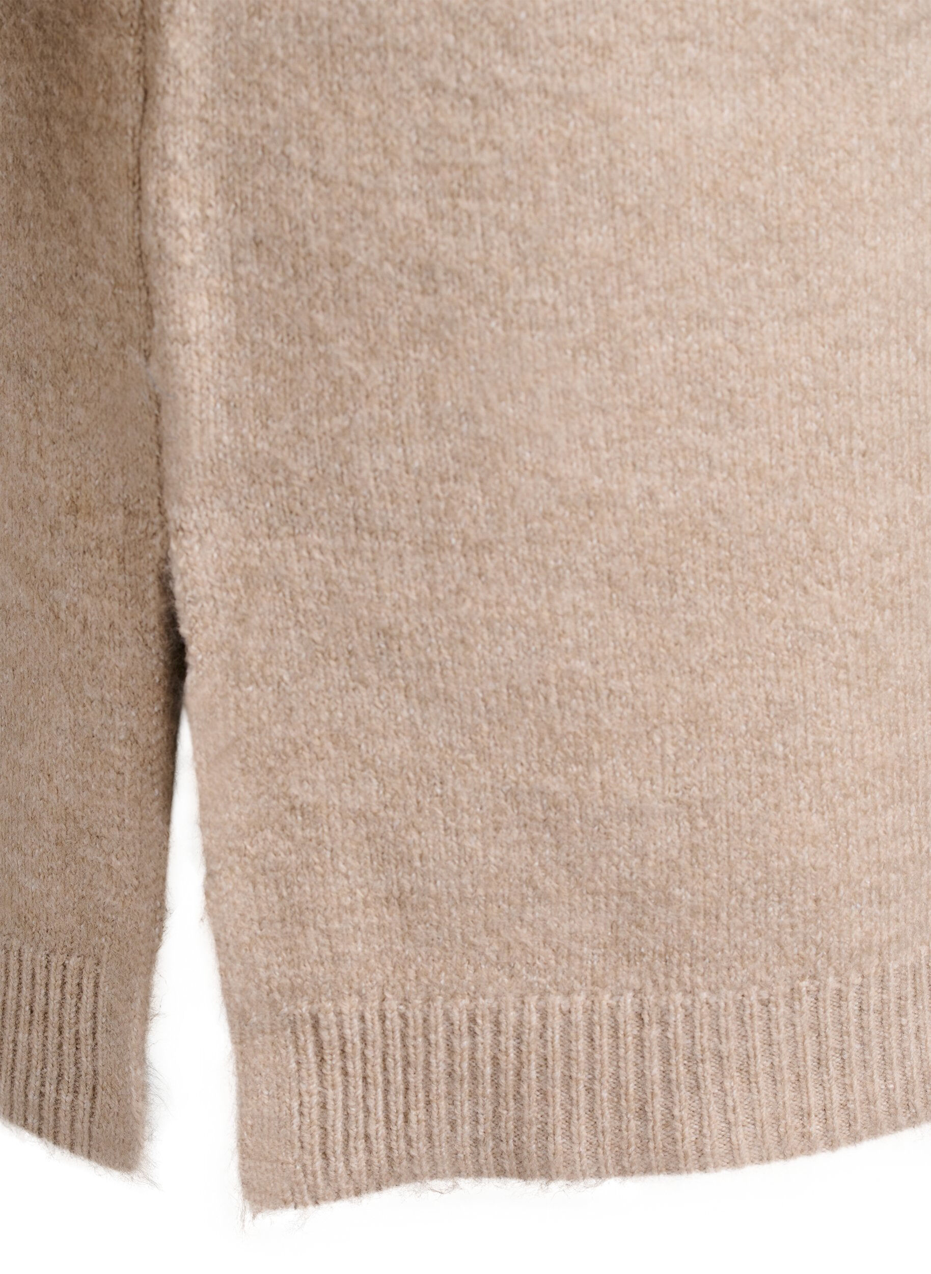 Zizzi Kurzes Strickkleid mit Strasssteinen, Beige, Packshot image number 3