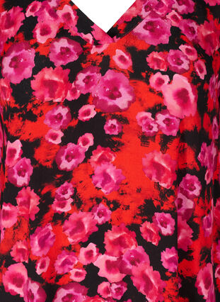Viskosetunika mit Blumenprint, RED FLOWER AOP, Packshot image number 2