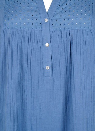 Tunika aus Baumwolle mit Anglais-Stickerei, Moonlight Blue, Packshot image number 2