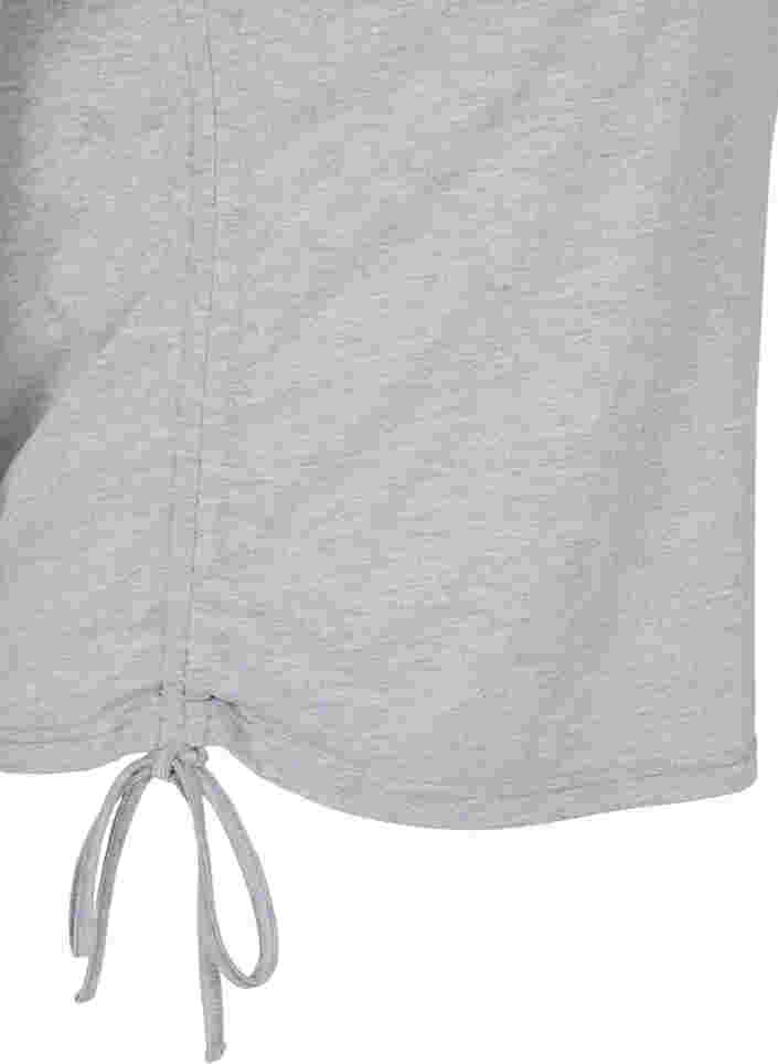 Cropped T-Shirt mit Schnüren, Light Grey Melange, Packshot image number 2