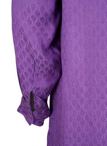 Viskose Tunika mit Ton-in-Ton-Muster, Lavender Violet, Packshot image number 3